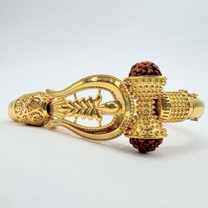 กำไลข้อมือทองคำแท้ 14KT ประดับเพชร ทริชูล ดัมรู รูดราคชา 3.18 กะรัต - Product Image 1