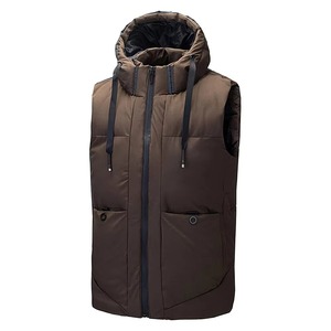 Gilet d'hiver léger personnalisé pour homme avec logo, veste sans manches en polyester avec fermeture éclair, vêtement d'extérieur décontracté - Product Image 3