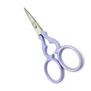 New Sparkling Glitter Light Purple Color Coating Scissor Fine Cutting Solid Blade Scissor Stainless Steel Sustainable Scissors - Product Image 1