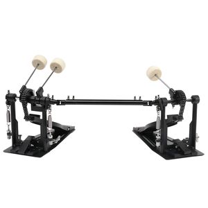 Pedale Professionale Doppio per Grancassa con Martello in Feltro di Lana, Pelle Nera per Batteria, Materiale in Ferro e Alluminio, Pedale Musicale per Kit Batteria, Unità Singola - Product Image 4
