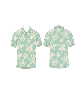 เสื้อโปโลผู้ชายสีเขียวมิ้นท์พิมพ์ลายดอกไม้แขนสั้นฤดูร้อนลำลองระบายอากาศได้ดีน้ำหนักเบาสลิมฟิตแฟชั่นเสื้อโปโล - Product Image 6