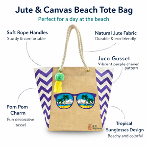 กระเป๋าผ้าปอกระเจาเคลือบ LD |   กระเป๋าหิ้วทรงสวยรักษ์โลก Juco Gusset พร้อมหูหิ้วเชือก พิมพ์ลายสวยงาม เหมาะสำหรับการเดินทางไปเที่ยวชายหาด - Product Image 5