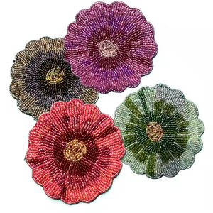 Modern Art <b>Beaded</b> Cup <b>Coasters</b> Non-Slip Base for Cocktail Parties-Decorative Gift Idea - Product Image 2