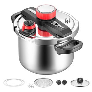 Pentola a Pressione in Acciaio Inox da 6,3 Litri con Coperchio in Vetro Temperato e Griglia per Cottura a Vapore, Compatibile con Fornelli a Induzione - Product Image 1
