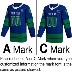 Maillot de hockey sur glace personnalisé pour homme, bleu-vert, imprimé numérique, col en V, manches longues, évacuation de l'humidité, écologique, respirant, adulte - Product Image 4