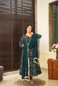 Fatema Fashion's High Fashion Designer Anarkali Gown Faux Georgette con Secuencia bordada Work Adult Party Wear Salwar Suit - Product Image 3