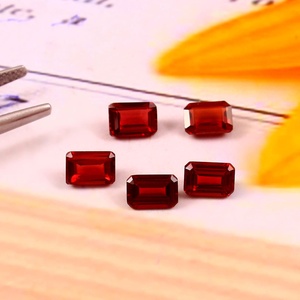 Lot en gros de pierres précieuses naturelles de grenat rouge, taille octogonale, facettées, calibrées, 5x7 mm, pour la fabrication de bijoux - Product Image 3