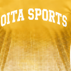 Golden Yellow and <b>White</b> Gradient Sublimation T <b>Shirt</b> <b>Men</b> <b>Short</b> <b>Sleeve</b> Crew Neck Custom Printed Sports Training Performance - Product Image 6