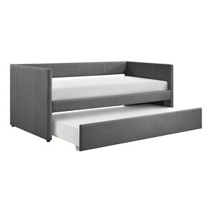 Daybed in tessuto grigio scuro con Trundle moderni mobili per la casa 1 pz telaio in legno letto - Product Image 5