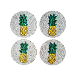 Salvamanteles de mesa artesanal con cuentas Coaster Seed Beads, hecho a mano, ecológico, de algodón bordado, con base de tela blanca, temática de amor, para el hogar - Product Image 6