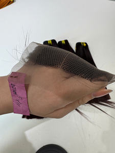 Prix de gros 100% brut vierge vietnamien humain dentelle perruque trame os droite foncé couleur raisin Super Double Drawn Extensions de cheveux - Product Image 3