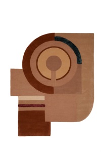 Alfombra de Lujo Sunset Soiree, Geométrica, de Lana de Nueva Zelanda Premium, de Pelo Alto, Gruesa, Suave, Duradera, Moderna, Antidesgarro, para Área de Estancia y Oración - Product Image 2