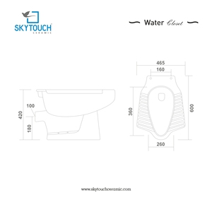 WC à poser au sol en céramique blanche de qualité supérieure avec siphon en P, article sanitaire, siège de toilette, commode, provenant d'un vendeur indien - Product Image 3