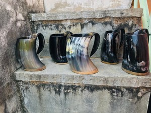 Mug élégant et écologique en corne classique avec poignée, pour hôtels et usage domestique – Mug premium au grain distinctif - Product Image 2