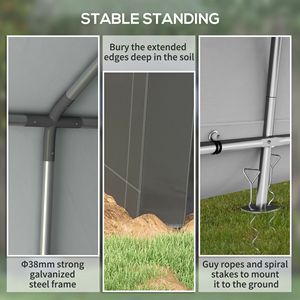 Tenda da Esterno Zincata 7FT X 12FT, Resistente e Impermeabile, Capanno Portatile per Bici, Moto e Attrezzi, Colore Grigio - Product Image 5