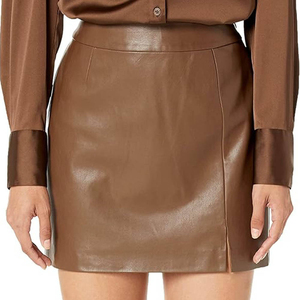 Jupe crayon décontractée en cuir pour femme, cousue à la machine, sur mesure, de qualité supérieure, vente en gros, service OEM - Product Image 3