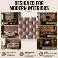 Panneau mural acoustique moderne en grille tissée, motif damier, écologique, haute réduction du bruit, décoratif pour l'extérieur des pièces et des hôtels