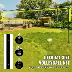 Set Professionale Portatile da Pallavolo per Esterni con Pali in Acciaio Regolabili in Altezza e Sistema di Rete con Pompa in PVC per Campi - Product Image 2