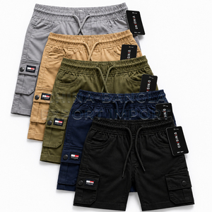 Shorts cargo pour enfants à faible MOQ, en sergé, multi-poches, style utilitaire, pour garçons, fournisseur de stock RMG du Bangladesh, vêtements décontractés, vente en gros - Product Image 2