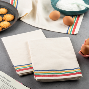 Solid Color Cotton Kitchen <b>Towels</b> Rectangle Woven Eco Friendly Machine Wash <b>Red</b> Green - Product Image 4