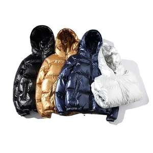 Blouson d'hiver personnalisé en toile à col montant, motif géométrique à carreaux, patchwork et lettres, design personnalisé pour la mode urbaine - Product Image 5