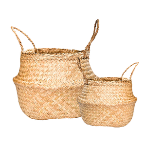 Cestas Decorativas de Hierba Marina para Cubrir Macetas, Cesta para Almacenamiento de Alimentos, Artesanía Hecha a Mano en Vietnam - Product Image 1