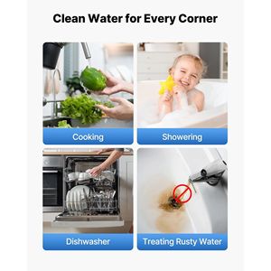 Sistema de Filtro Purificador de Agua Doméstico de 3 Etapas, 4.5'' x 20'', Filtro de Sedimentos IMR CTO para Toda la Casa, para Reducción de Hierro y Manganeso - Product Image 6