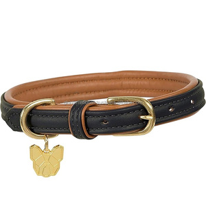 Collar de perro de cuero genuino acolchado cómodo y costuras de Borde resistente de diseño clásico de Fabricante Mayorista - Product Image 2