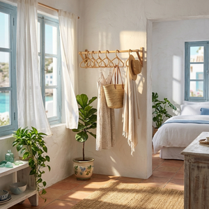 Cintres en rotin naturel écologiques en gros, taille personnalisée, sûrs pour bébés, pour intérieur et extérieur, pour la vente au détail et les crèches - Product Image 4
