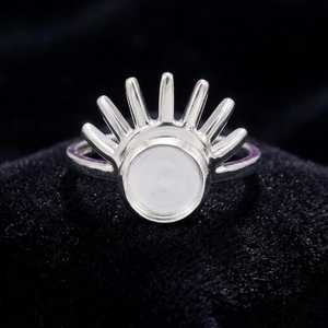925 Sterling Silver Round Blank Bezel Rising 6mm Sun Celestial Ring DIY Resin Ashes & Breastmilk Keepsake Ring Setting Vintage - Product Image 6