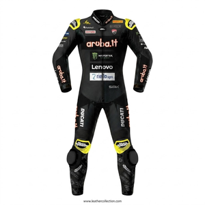 ชุดแข่งรถ Alvaro Bautista WSBK ยี่ห้อ Rucati แบบชิ้นเดียว ทำจากหนังวัว/หนังจิงโจ้ สำหรับขี่มอเตอร์ไซค์/แข่งรถ/จั๊มสูทขี่มอเตอร์ไซค์/ชุดหนังมาตรฐาน CE ระดับ 2 - Product Image 1