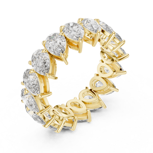 Bague d'éternité en moissanite, coupe poire, pierre claire, plaqué rhodium, bijoux de mariage, cadeau - Product Image 5