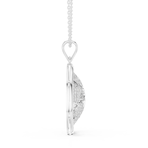 14K White Gold Lab Grown Diamond Luxury Diamond World <b>Map</b> Pendant Necklace in White Gold The World Is Your Globe Design - Product Image 2