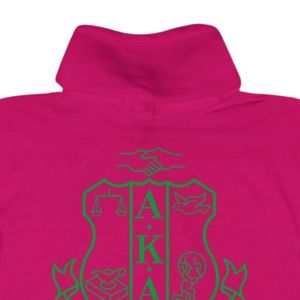   เสื้อฮู้ดสีชมพู Heliconia พิมพ์ลาย Green Crest ผ้าฟลีซแบบสวม Unisex เสื้อผ้าชมรมกรีก รับผลิตแบบ OEM ODM - Product Image 4