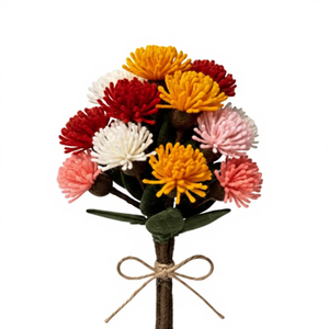 กิ่งดอกไม้ประดิษฐ์ทำมือจากผ้าสักหลาดขนสัตว์ ดอกคำฝอย พรีเมียม ตกแต่งบ้าน งานแต่งงาน สไตล์ชนบท - Product Image 1