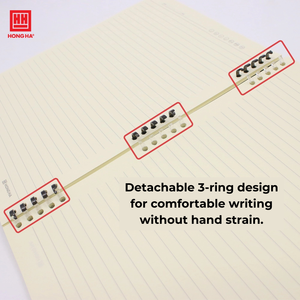 دفتر ملاحظات حلزوني هونغ ها موديل 3009 بغلاف بلاستيكي أساسي، حماية مصنوعة من البولي بروبيلين المصقول، تصميم شبابي بحلقات مقسمة، 160 صفحة رقمية - Product Image 5