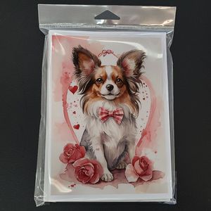 Papillon Valentine Roses A7 Tarjetas de felicitación Paquete de 8 tarjetas de notas en blanco caprichosas con sobres Tamaño 5x7 - Product Image 3