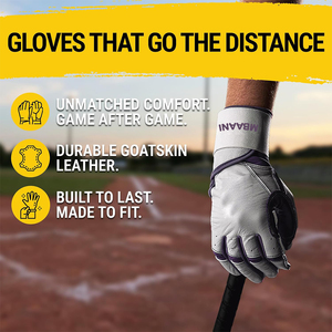 Guantes de Bateo con Puño Largo – Guantes de Béisbol y Sóftbol para Adultos, Varios Colores, Guantes de Béisbol para Hombre, Guantes de Bateo de Sóftbol - Product Image 3