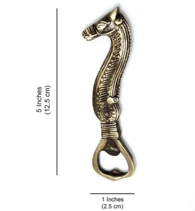 ที่เปิดขวดรูปม้าน้ำโบราณทำจากเหล็กหล่อ อุปกรณ์เสริมสำหรับบาร์แบบถือด้วยมือ ประดับด้วยลูกปัด งานศิลปะ - Product Image 2