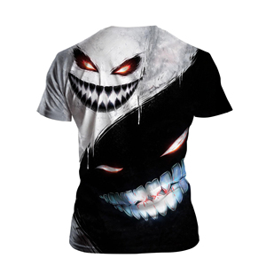 T-shirt pour homme de haute qualité personnalisé avec impression 3D par sublimation, visage gothique d'horreur, manches courtes, style streetwear, t-shirts d'Halloween - Product Image 6