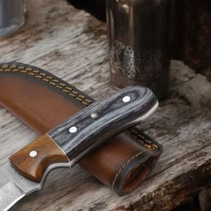 Cuchillos de Caza Multiusos para Exteriores con Hoja Fija Afilada, Mango de Madera Cómodo y Funda de Cuero Resistente para Camping - Product Image 4
