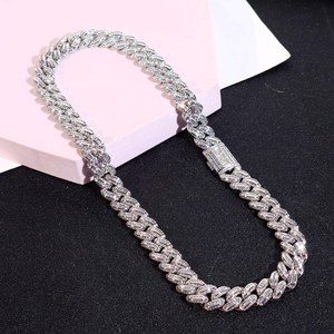 สร้อยคอฮิปฮอปหรูหราประดับเพชรโมอิสซาไนต์ทรงบาแกตต์แบบ Iced Out เงินแท้ 925 สำหรับใส่ไปงานปาร์ตี้ได้ทั้งชายและหญิง - Product Image 4