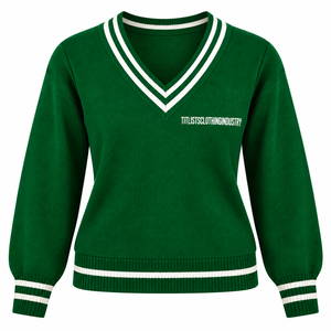 Personnalisé D |   S |   Pulls à col en V avec logo T pour les sororités/fraternités/écoles/collèges/universités, cardigans tricotés unisexes - Product Image 3