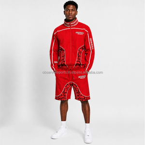 Conjunto Cortavientos Unisex de Alta Calidad con Reflectores 3M, Sublimación Vintage, Ropa de Otoño para Hombre, Conjunto de Top y Pantalones Cortos Estilo Urbano - Product Image 1