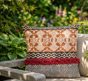 Funda de Cojín Decorativa de Algodón con Estampado de Tapicería Índigo para Sofá, Cama, Sala de Estar, Decoración del Hogar - Product Image 3