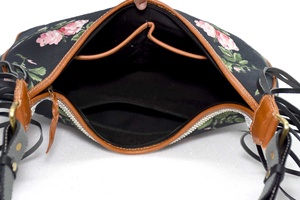 BOLSO DE MANO DE MUJER A LA MODA MÁS VENTA CON TELA CON ESTAMPADO DE FLORES ADJUNTO CON ASA DE HOMBRO ÚNICO MULTIBOLSILLO DE CUERO - Product Image 6
