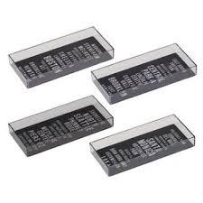 Scatola di immagazzinaggio inglese trasparente con vassoio di penna per l'organizzazione di articoli di carta e Media - Product Image 1