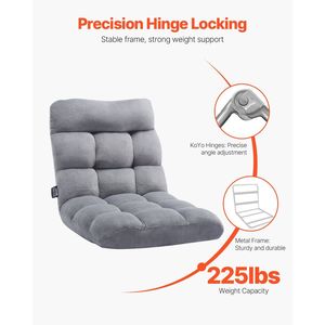 Sillón Plegable de Espuma Reciclada, 14 Posiciones Ajustables, Silla Multifuncional para el Suelo con Respaldo para Juegos - Product Image 4