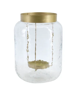 Acube Industries Handmade Organic Jar Glass <b>Lantern</b> <b>Gold</b> Metal Frame Base Home Decoration Christmas Use High Quality Model - Product Image 1