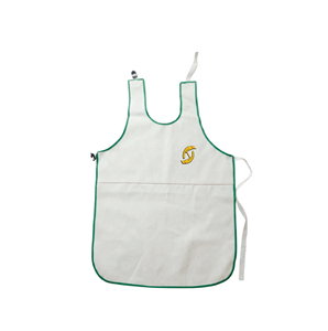 Tablier antistatique blanc avec bordure verte et logo Holy Signs International HSI-LWA/011 pour usage en atelier d'usine - Product Image 1